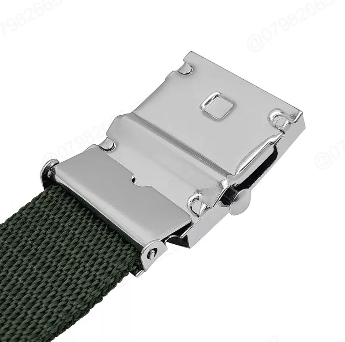 COMBO DÂY LƯNG DÙ XANH ĐEN MẶT TRẮNG TRƠN