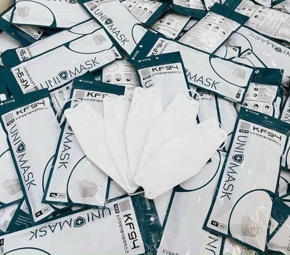 Set 50 Chiếc Khẩu Trang KF94 Unimask màu trắng