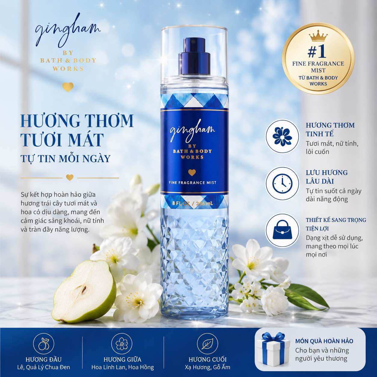 Xịt thơm toàn thân hương nước hoa bath&bodyworks