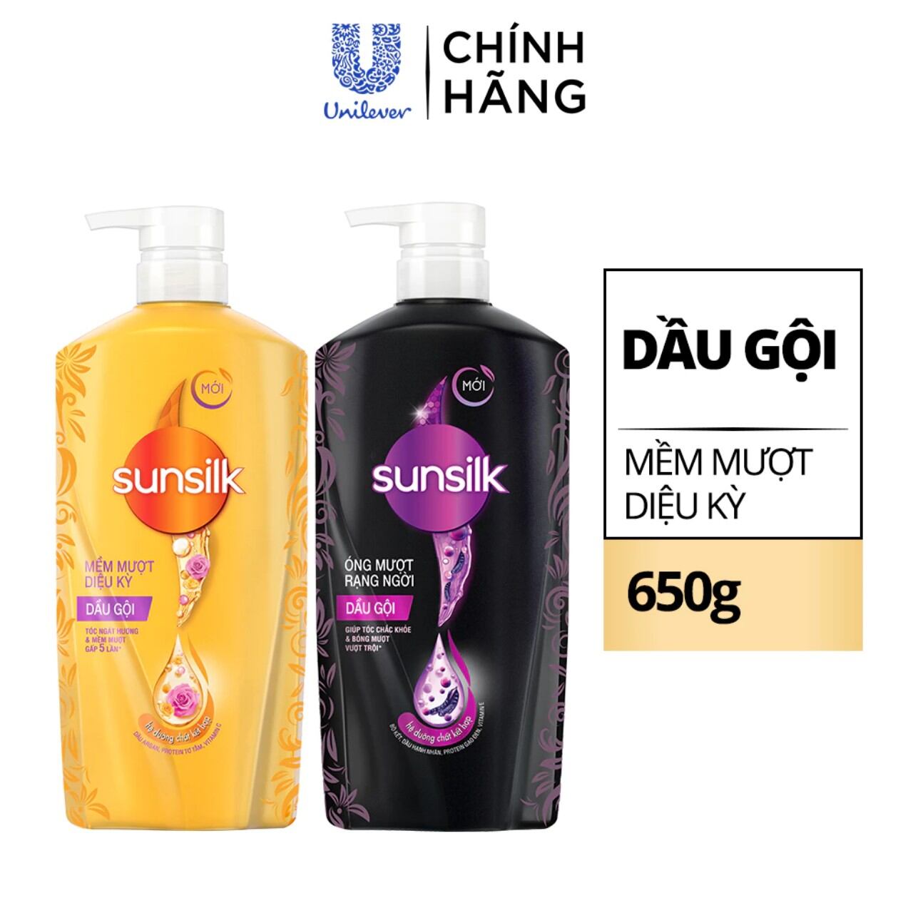 Dầu gội đầu sunsilk mượt tóc 650g