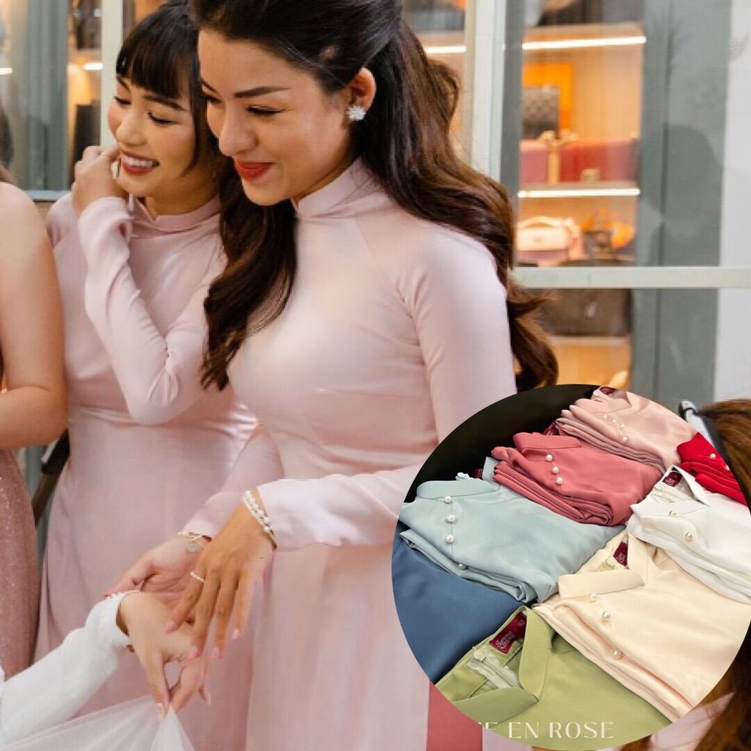 Áo dài tuyền thống trơn lụa thiết kế