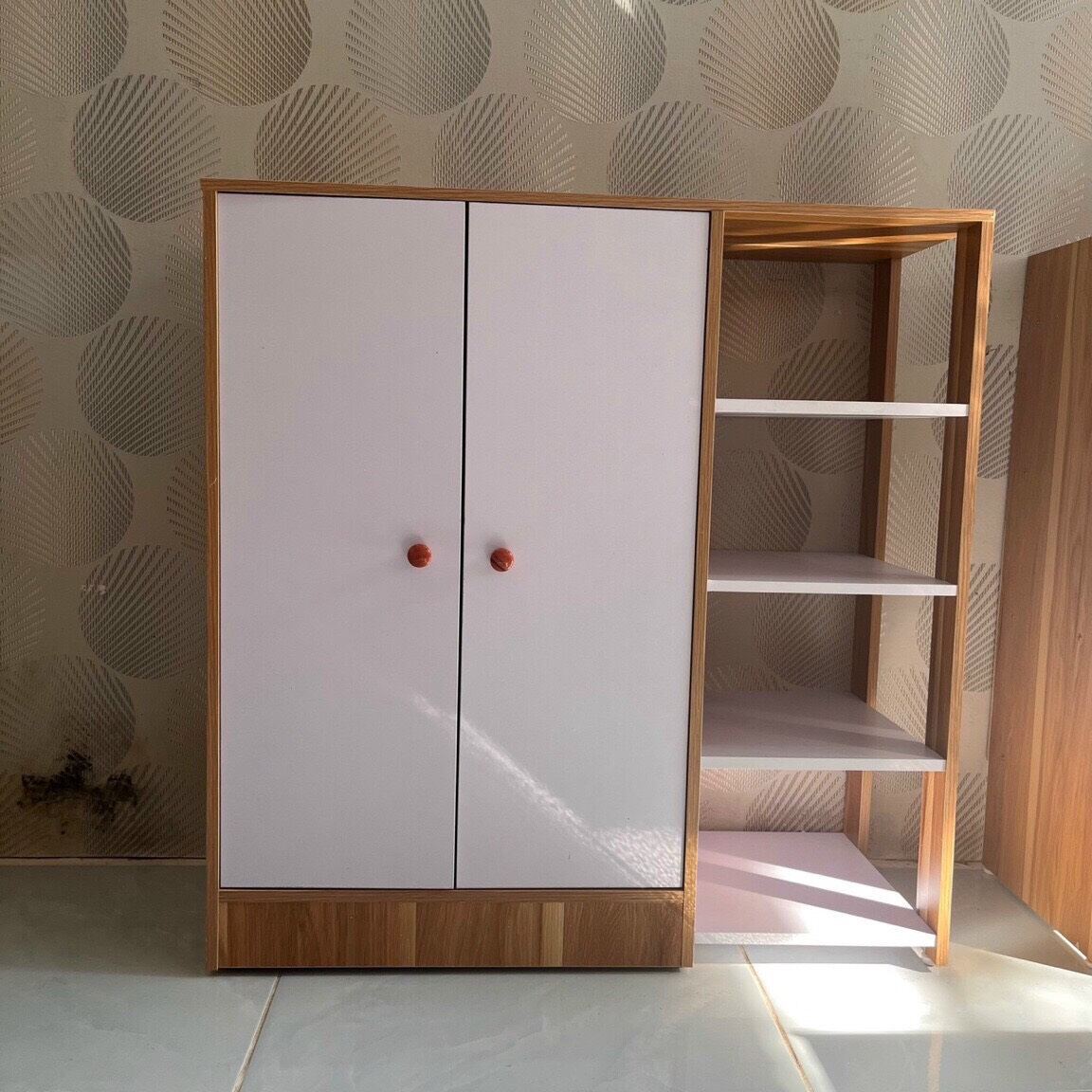 Tủ giày 2 tầng 3 ngăn cánh trắng - tủ giày 8 cánh trắng