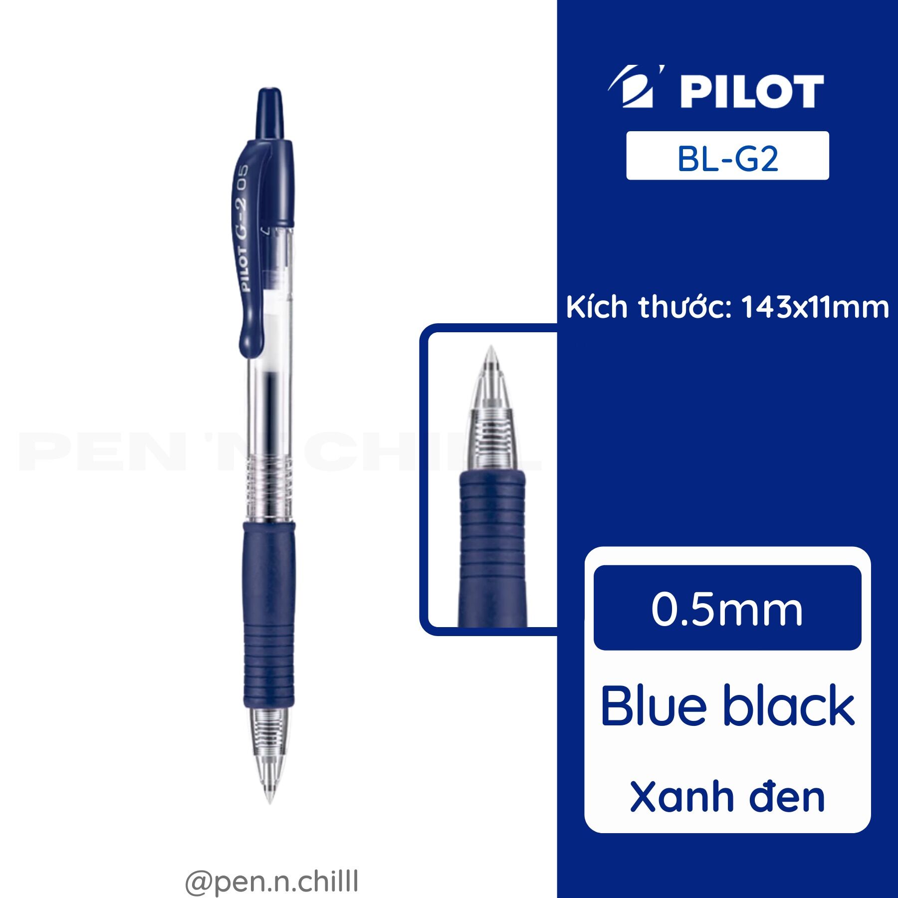 Bút Bi Gel Pilot G2 - Cỡ ngòi 0.5mm/0.7mm