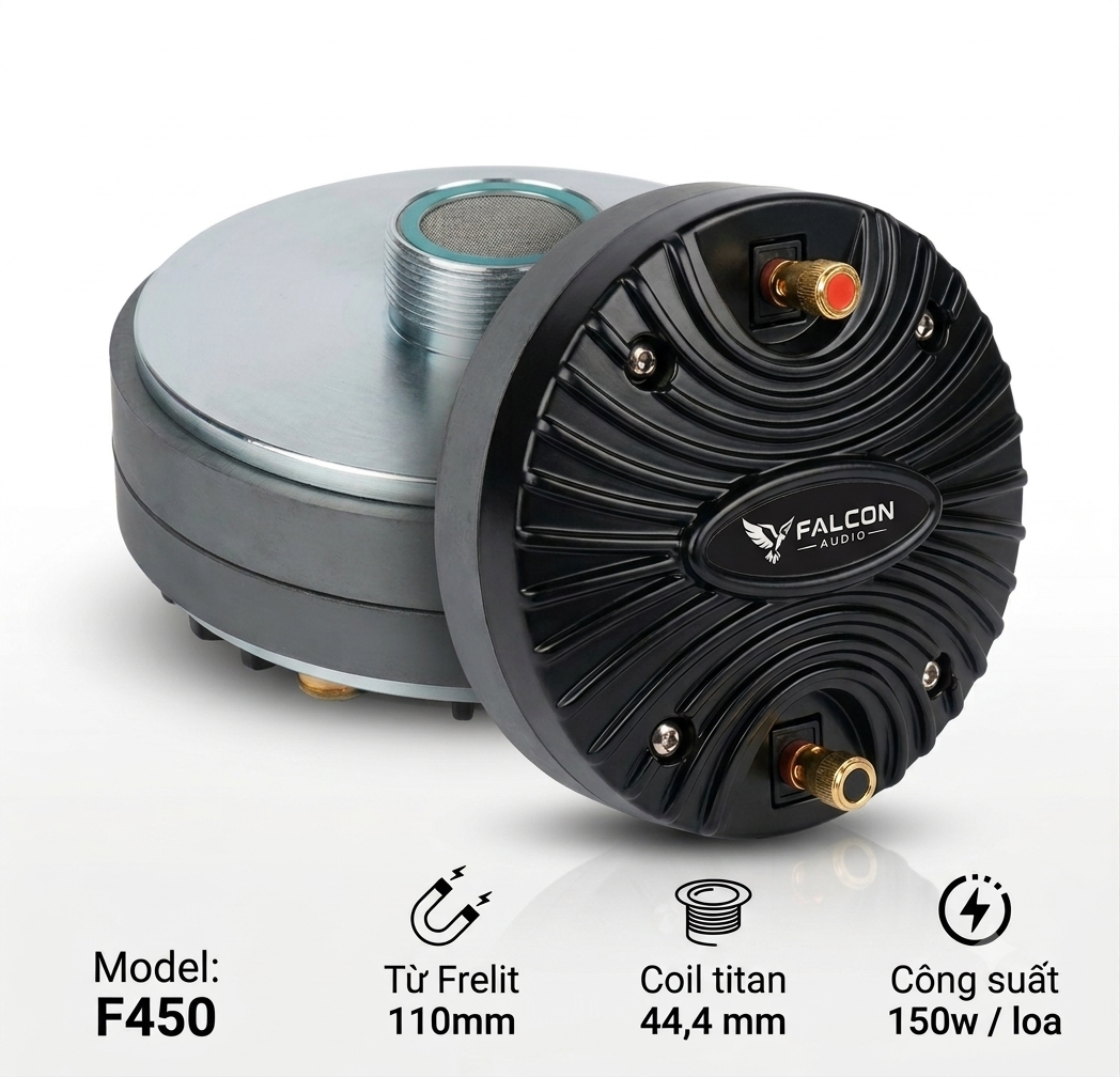 [ CHÍNH HÃNG ] Loa Treble Kèn Titan 450 Falcon F450 - Coil 44.4mm, Từ 115mm KÈM TỤ 2.2UF