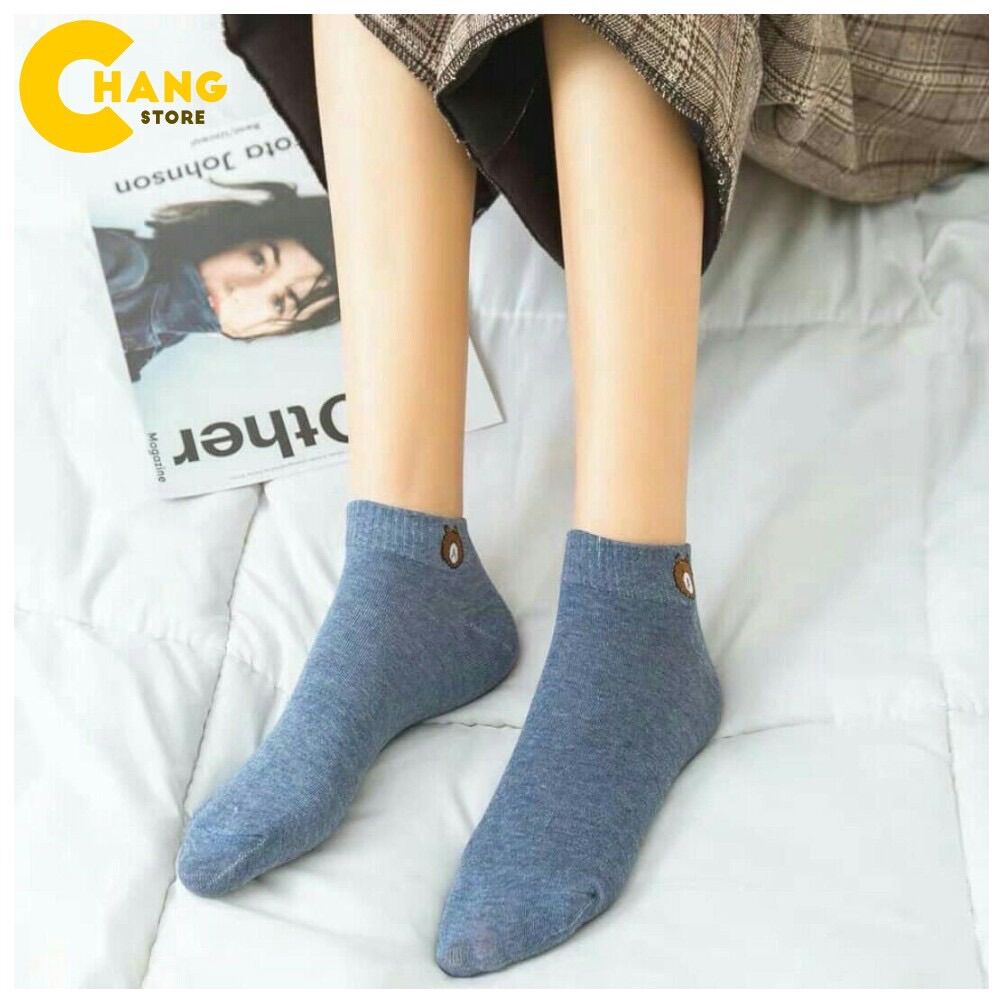 Combo 05 đôi tất gấu ngắn cổ hot trend
