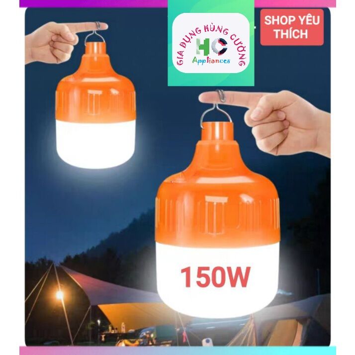Bóng đèn led sạc pin tích điện 60w,100w, 150w sáng 6h đến 8h