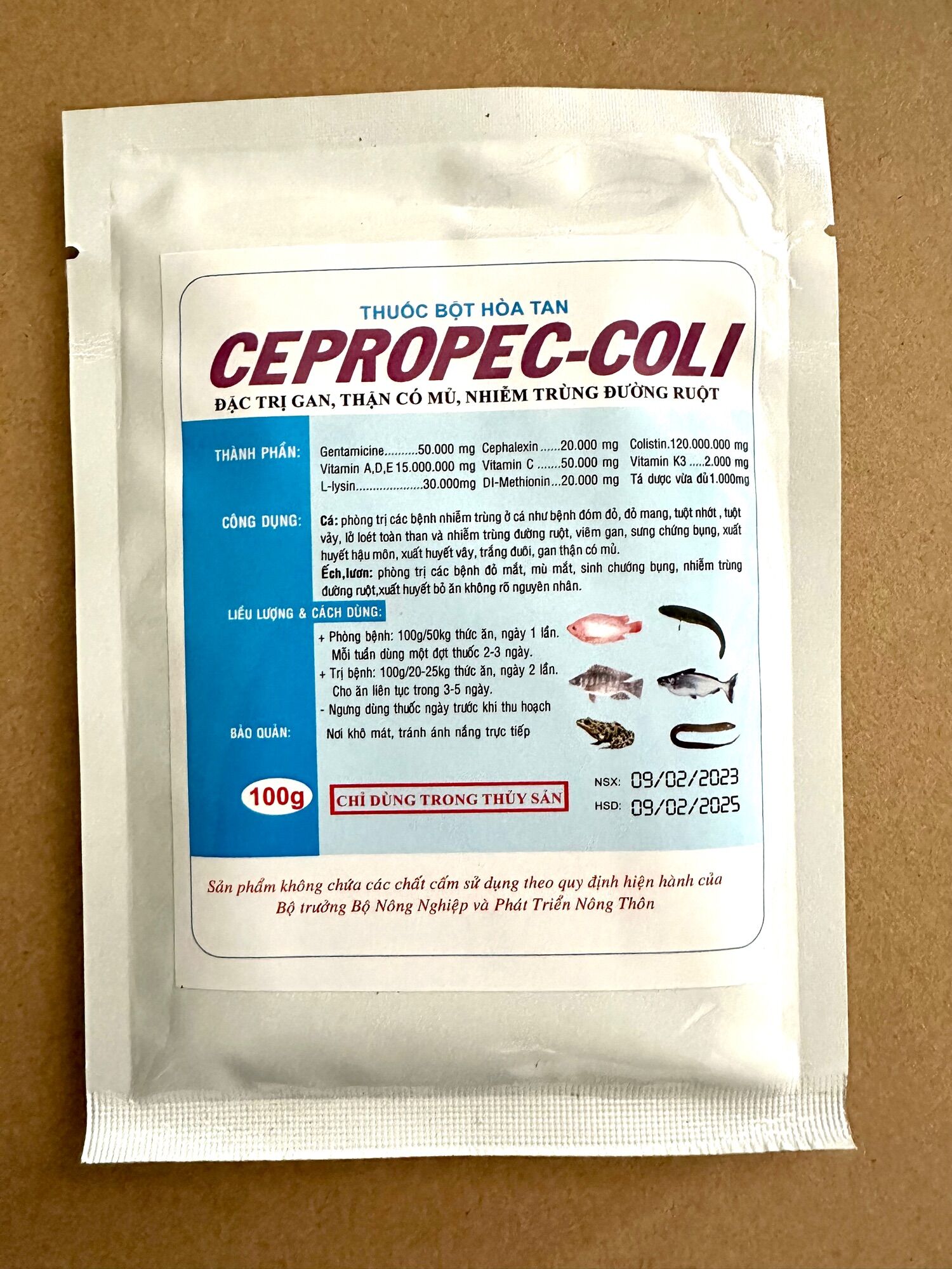 Cepropec-coli chuyên dùng cho cá, ếch, lươn