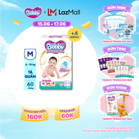 [Từ 22-23 tặng QUÀ TO-SLCH][Tặng 4 miếng] Tã quần Bobby Premium Soft size M60