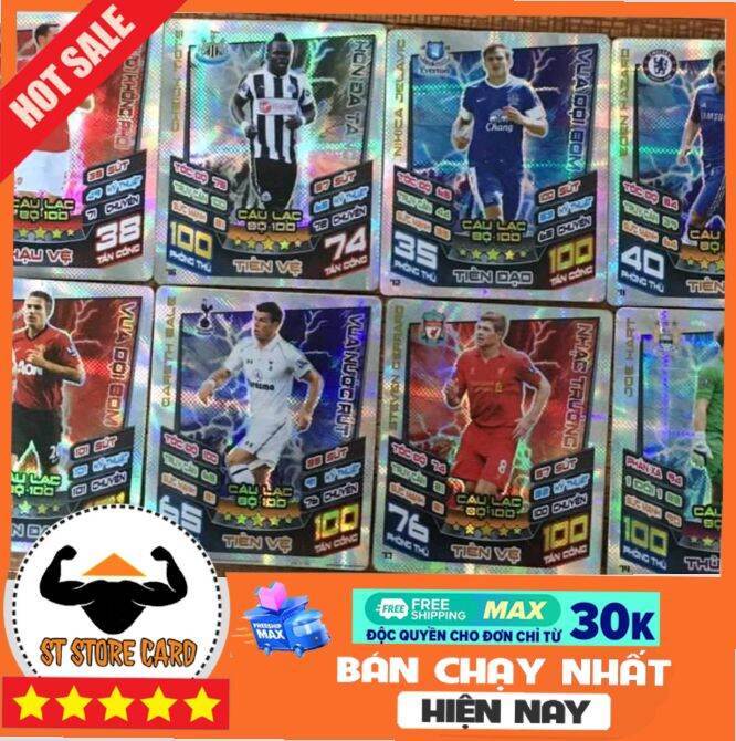 Thẻ cầu thủ bóng đá câu lạc bộ 100 2012/13 size poca match attax thẻ in custom st store card thẻ in custom không lấp lánh