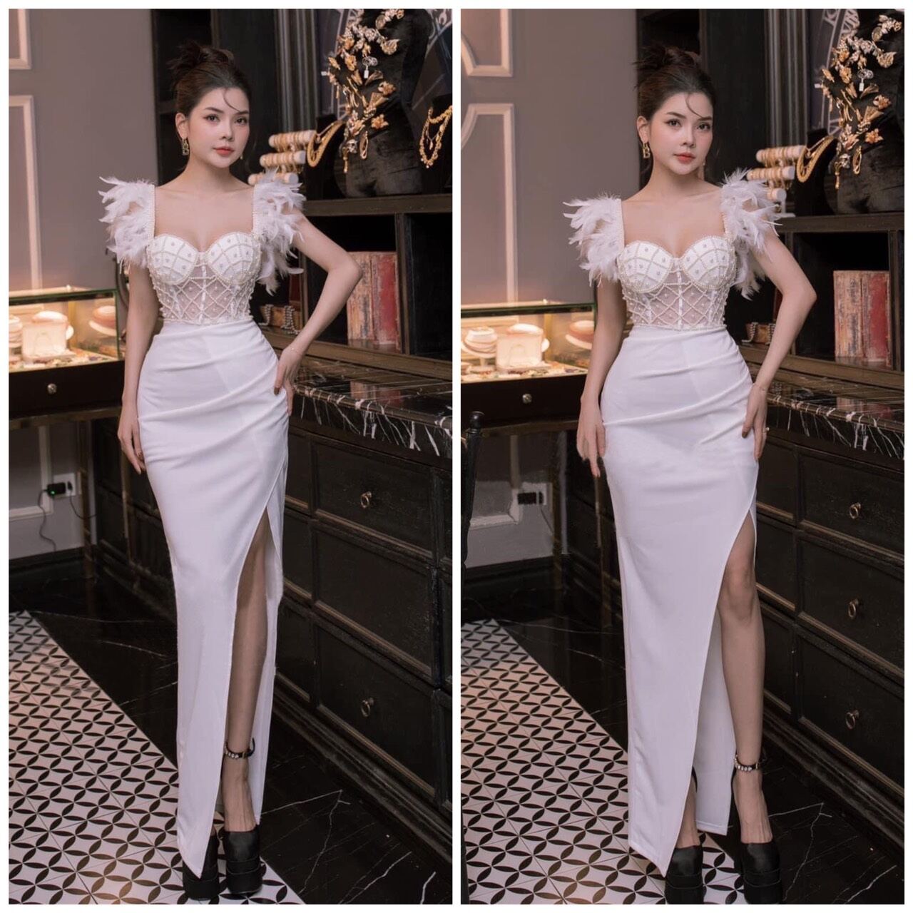 Pearl body dress ❤️ đầm body lông tua rua kết ngọc phù hợp đi tiệc, sự kiện, event, concept, party, prom, tết