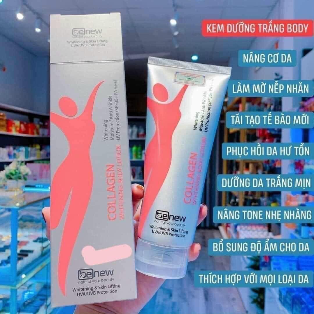 Kem Dưỡng Thể Trắng Da Nâng Tone Tức Thì Benew Collagen Whitening Body Lotion 200ml
