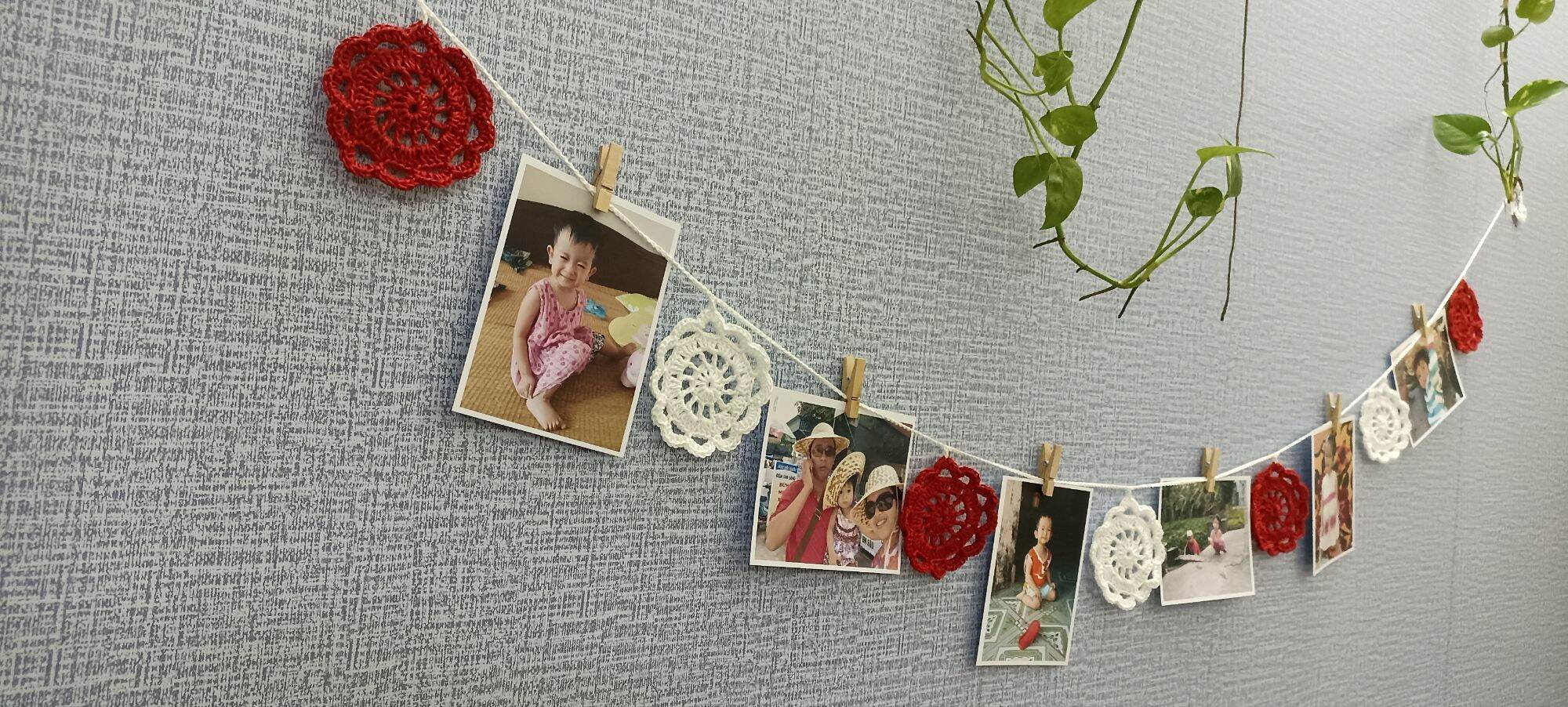 Dây hoa móc thủ công treo tường treo cửa kính treo ảnh trang trí