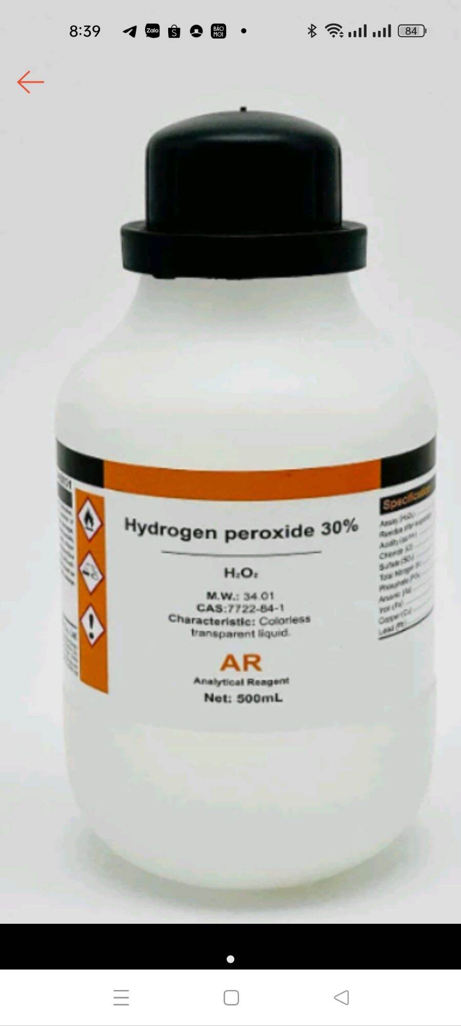 Hóa chất Hydrogen Peroxide 30%