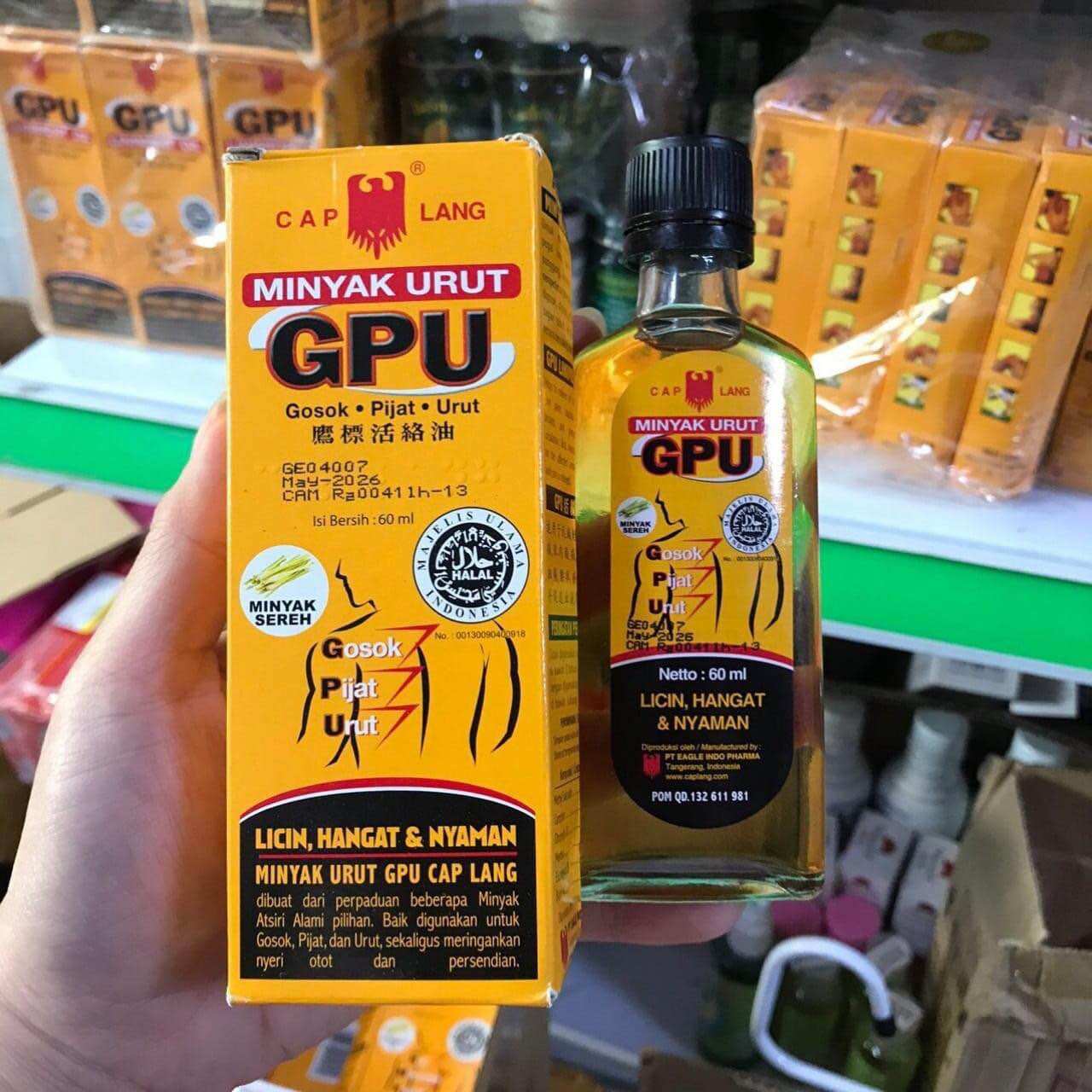 [Chính Hãng] Dầu Gừng Xoa Bóp GPU Minyak Urut Indonesia 60ml
