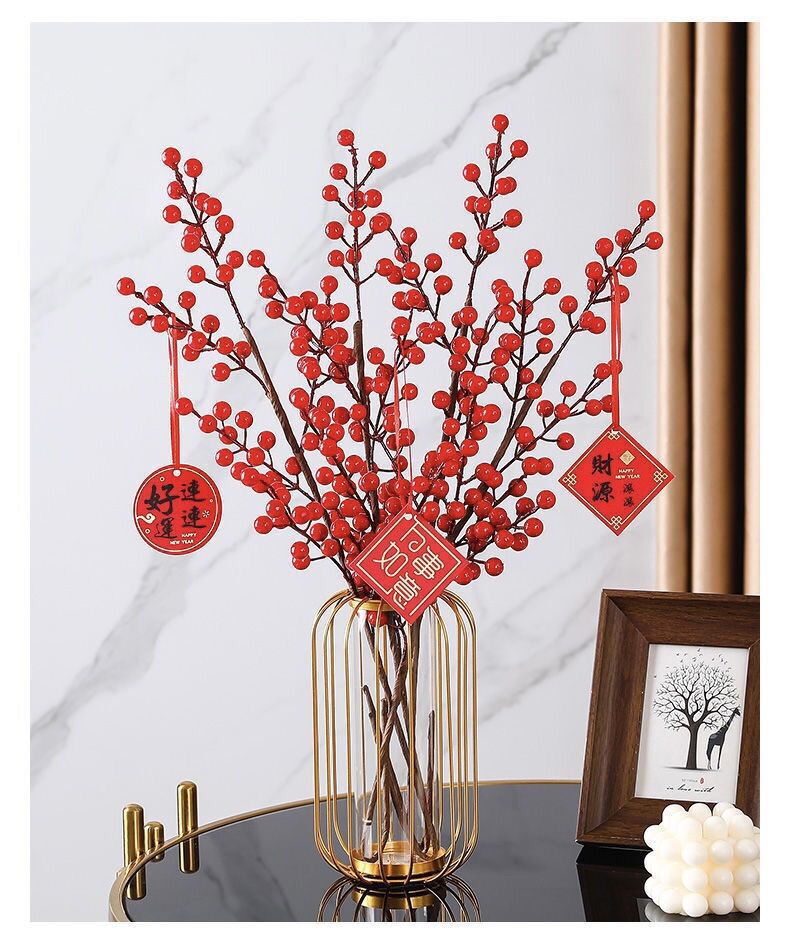 [Hàng sẵn SLL] Set lọ đào đông đỏ trang trí tết