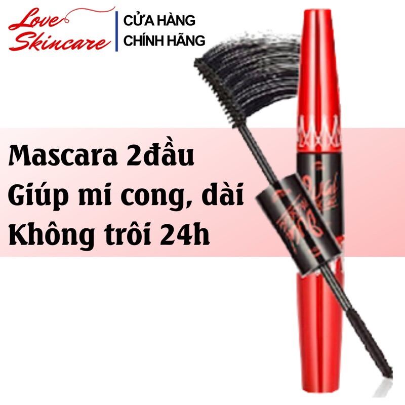 Mascara 2 đầu SIVANNA COLORS SUPER MODEL 5X LONG DEEP BLACK WATERPROOF