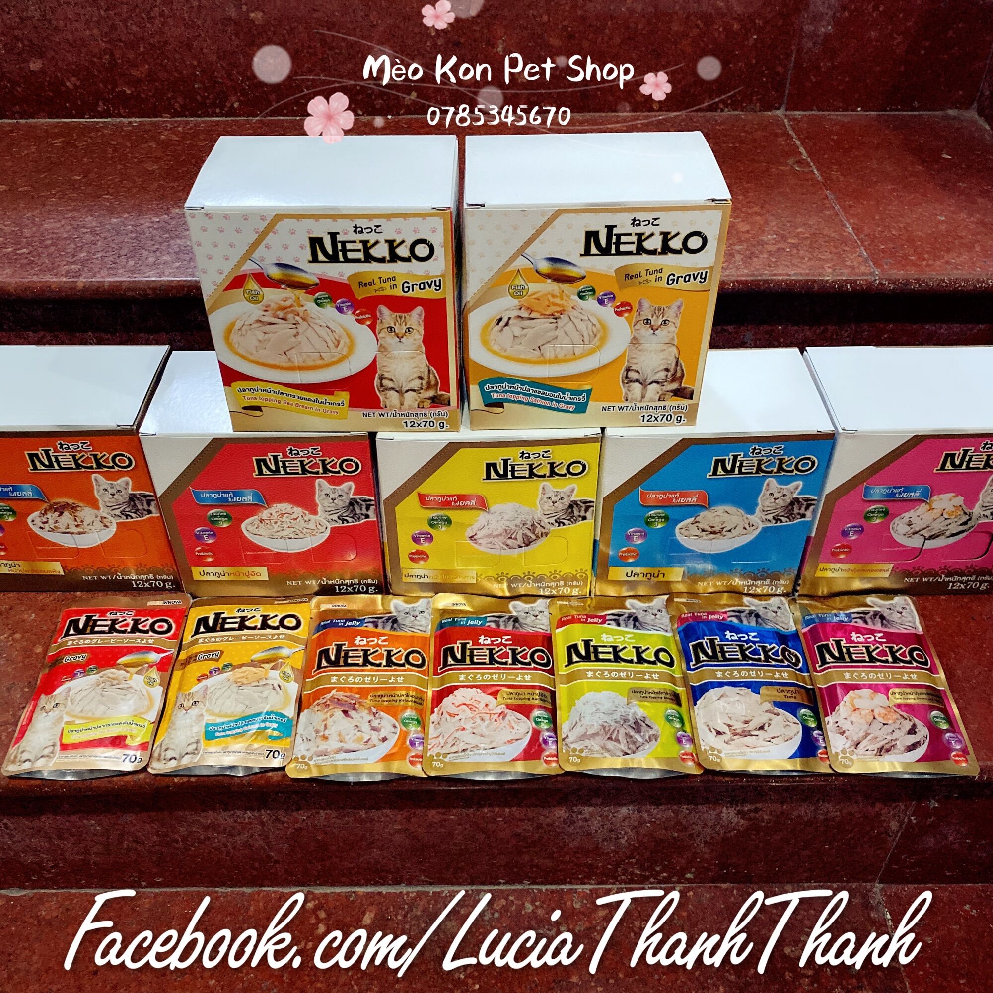 [HCM]Thức ăn pate cho mèo Nekko Jelly & Gravy bịch 70 gr