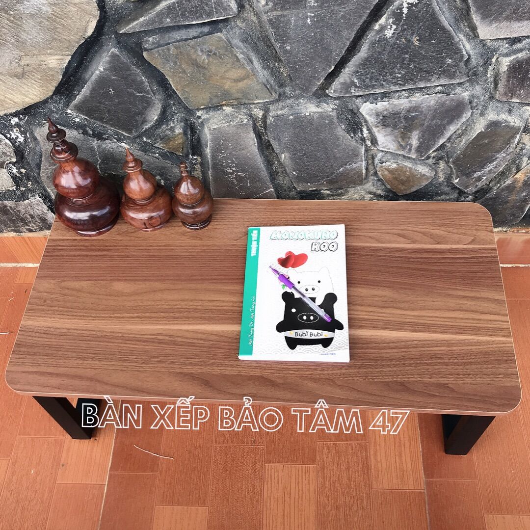 Bàn Làm Việc Vân Gỗ Chân Sắt Gấp (R:50cm, D: 80cm, C:32cm)