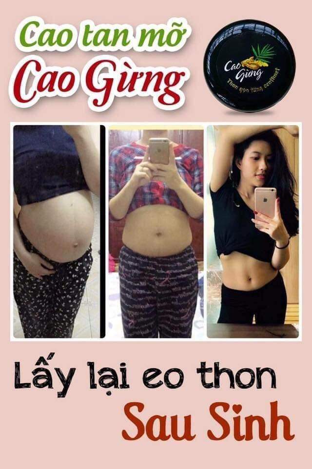 Cao Gừng Tan Mỡ Bụng Chính Hãng ( tặng kèm đai nịt bụng định hình )