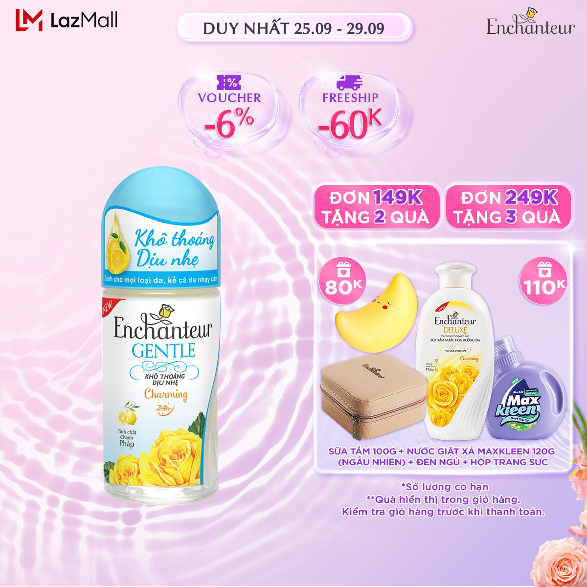 Lăn khử mùi Enchanteur Gentle Charming 50ml
