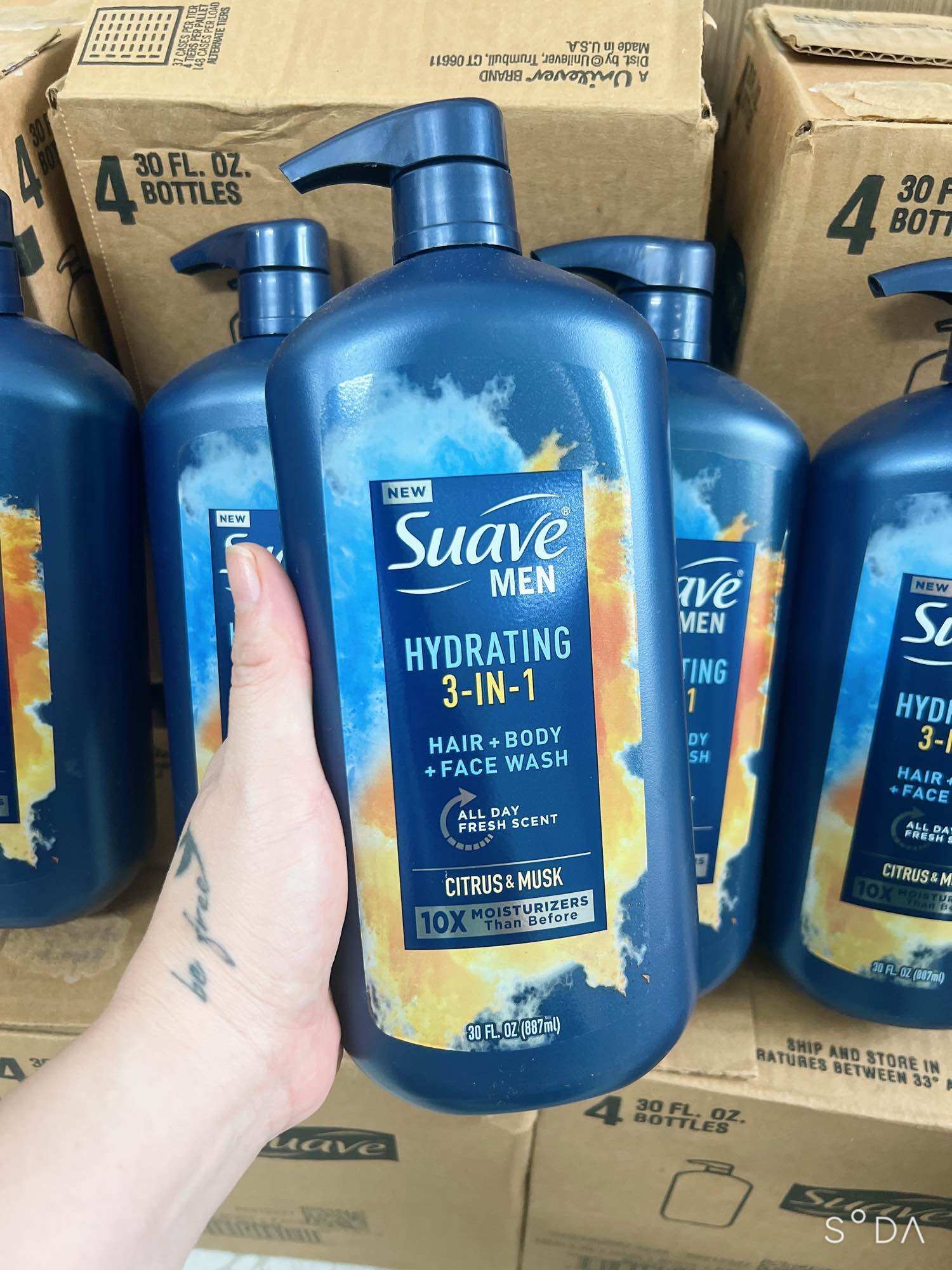 SỮA RỬA MẶT + SỮA TẮM NAM SUAVE MEN+CARE REFRESHING EXTRA FRESH 887ML - USA