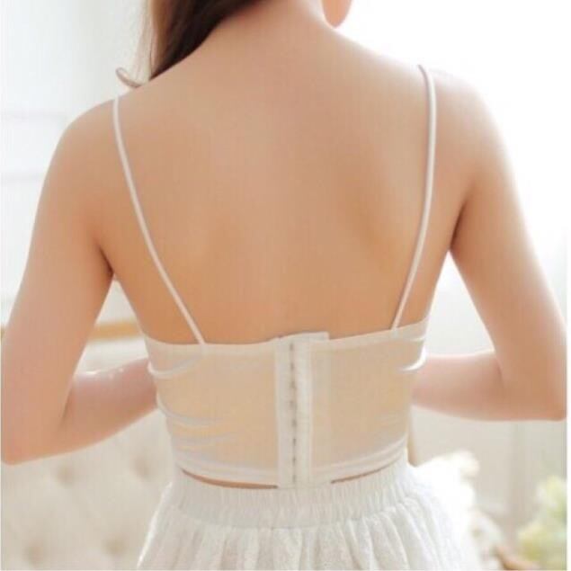 bra lụa - bra 2 dây bản to 8 nấc móc cài