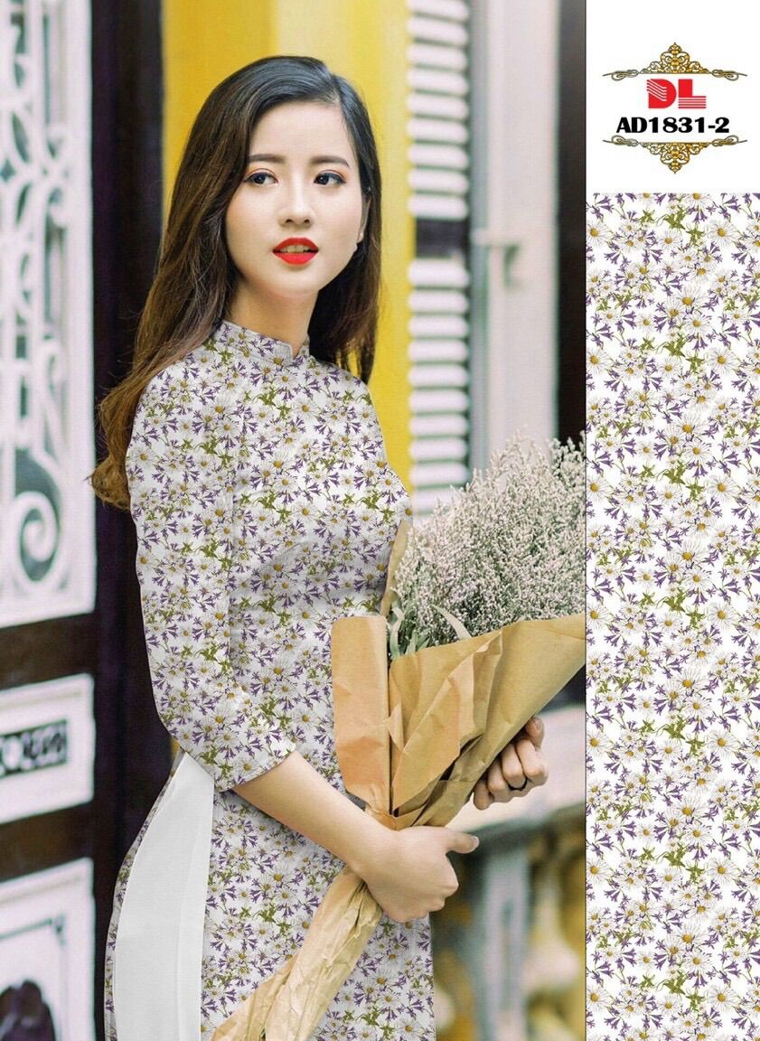 Vải áo dài hoa nhí