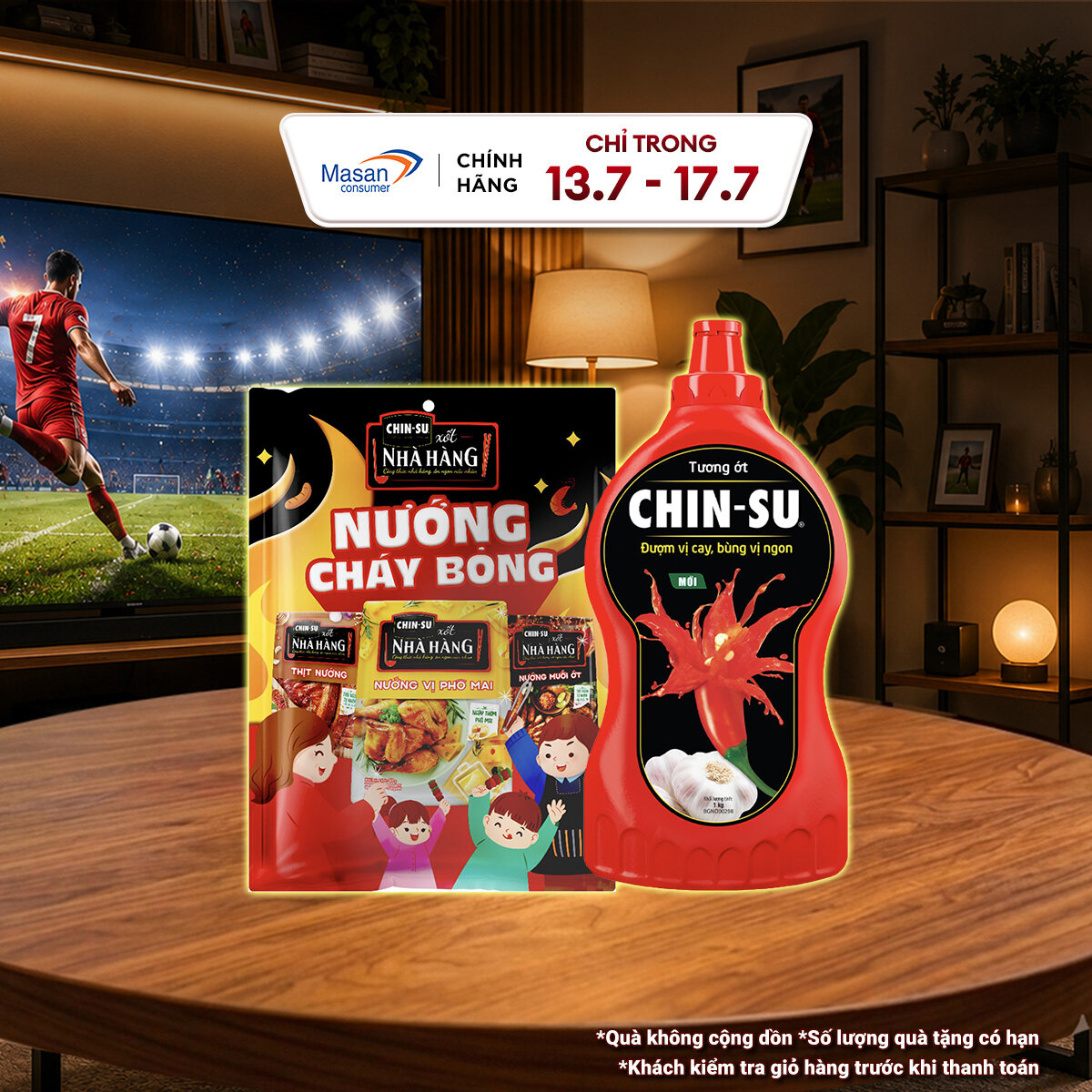 Combo xốt CHIN-SU nướng cháy bỏng (1túi xốt Thịt nướng mới 80gr + 1túi xốt nướng muối ớt 80gr + 1túi xốt nướng phô mai 80gr) + Tương ớt Chin-su 1kg