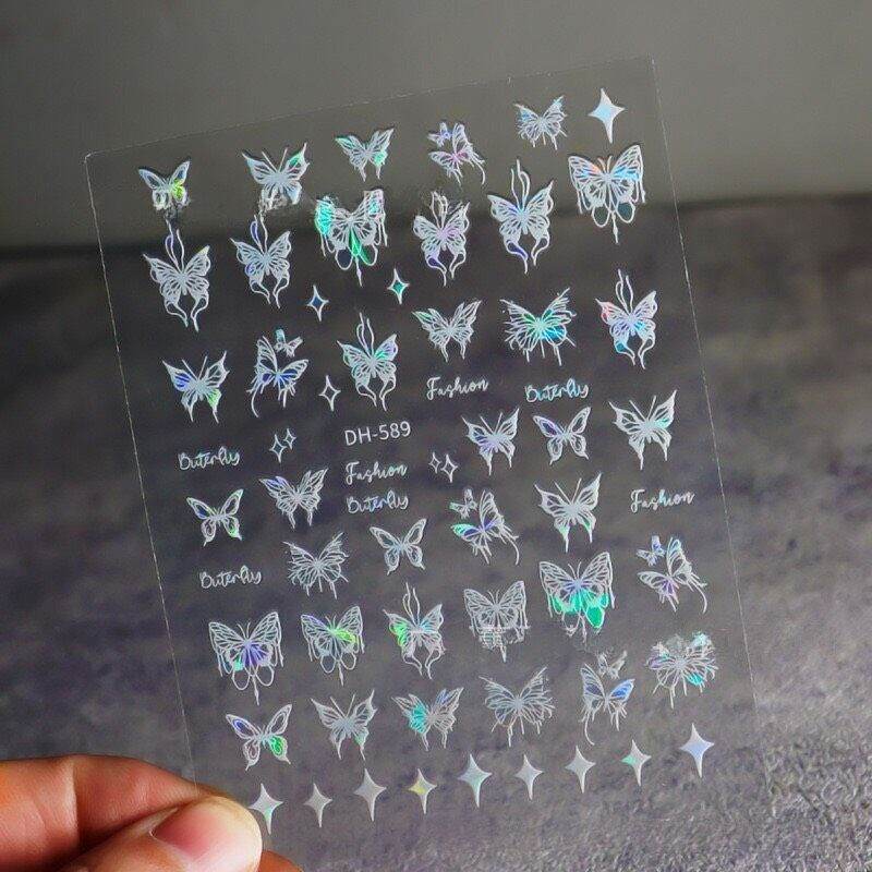 Sticker dán móng trang trí nail hình bướm mẫu mới nhất