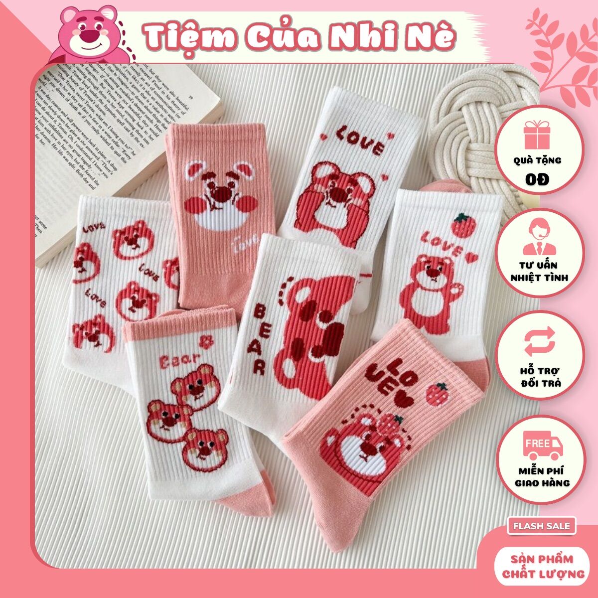 Tất vớ gấu dâu lotso
