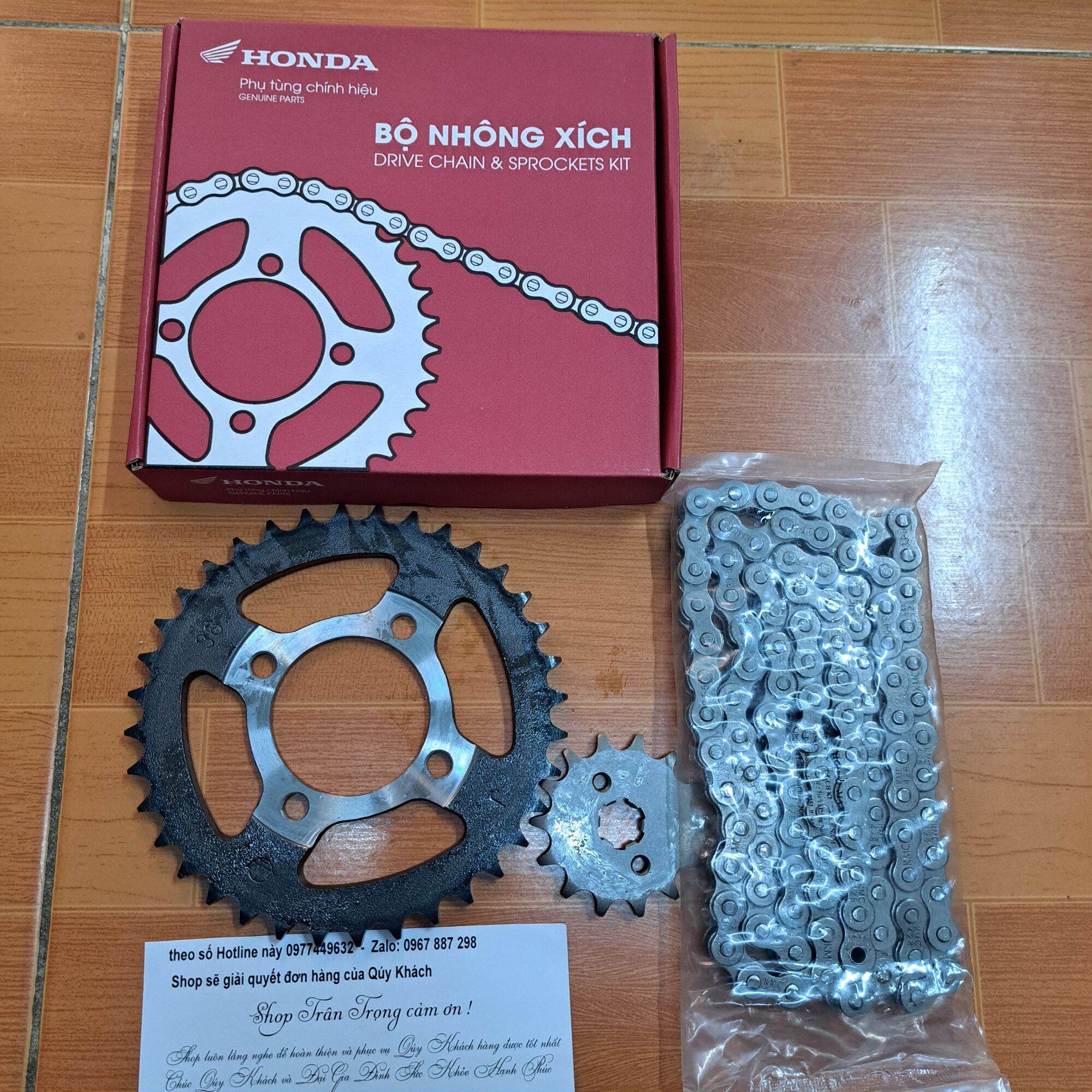 Bộ nhông xích honda dream, wave nhỏ wave anpha cụ chính hãng honda