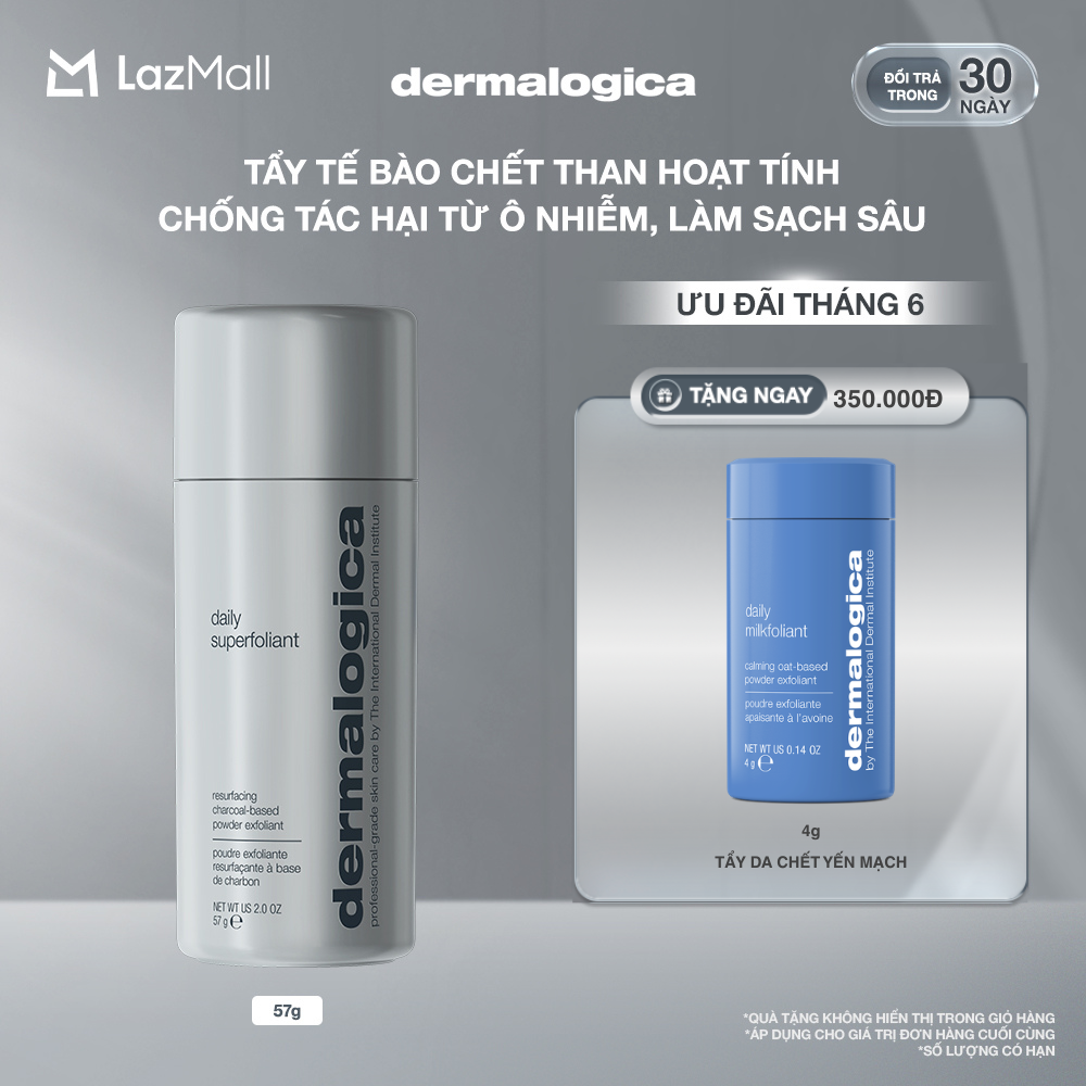 Tẩy tế bào chết Dermalogica Daily Superfoliant 57g than hoạt tính chống tác hại từ ô nhiễm, làm sạch sâu