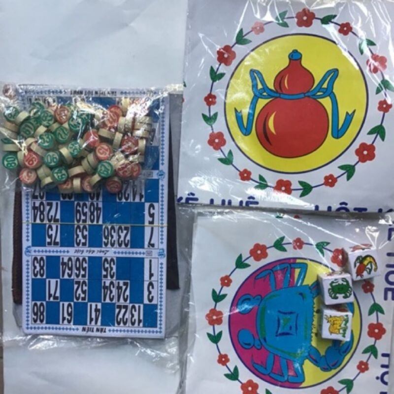 Bộ lô tô gỗ cao cấp và bầu cua giấy