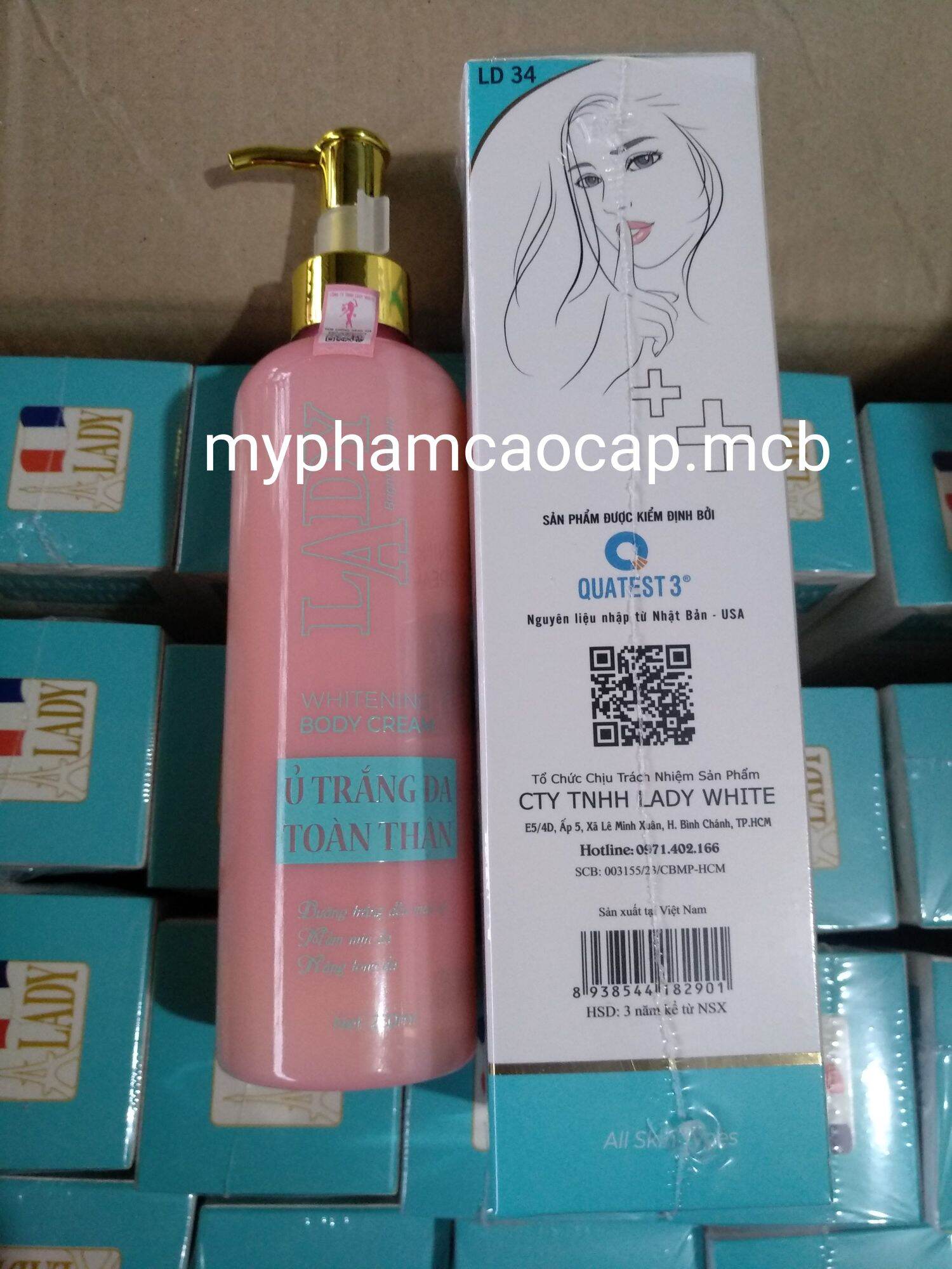 kem ủ trắng da toàn thân lady 250g