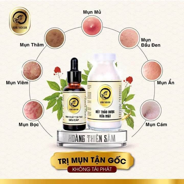 Combo Bột + Tái Tạo Da Hoàng Thiên Sâm 100Gr + 30Ml