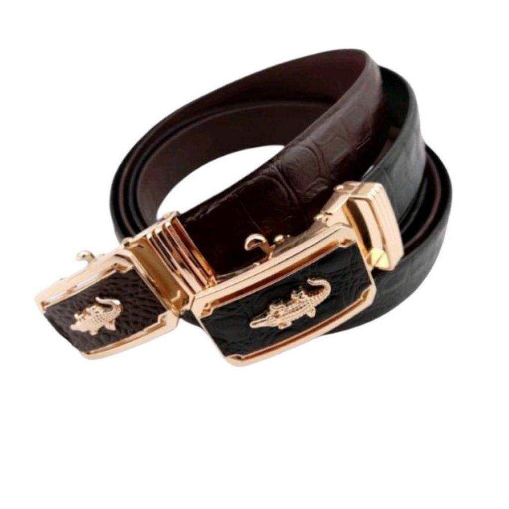 Thắt Lưng Da Bò Thật Vân Cá Sấu mặt khóa tự động cao cấp✅