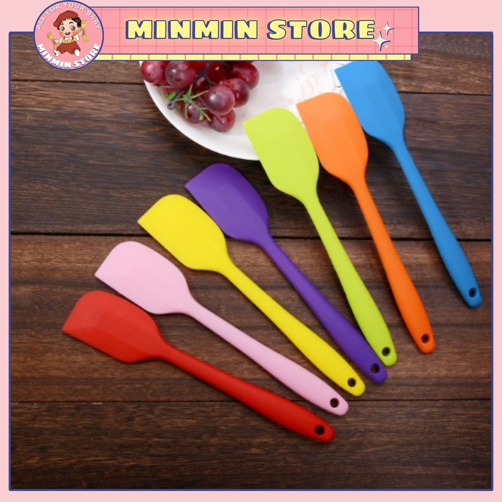 Phới silicon trộn bột - cây vét spatula size nhỏ 21cm