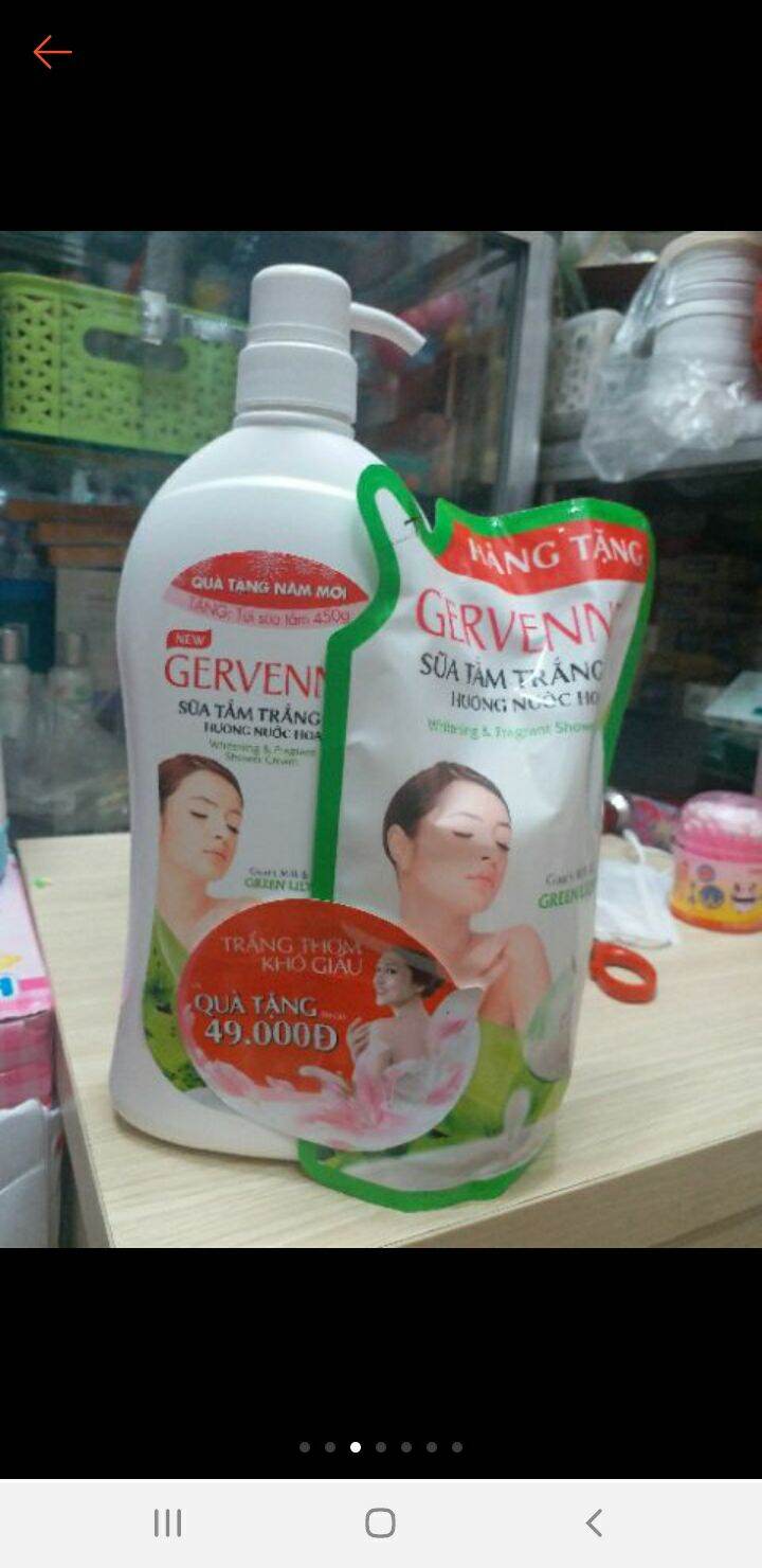 Sữa tắm Gervenne 1200ml ( tặng gói 450ml)