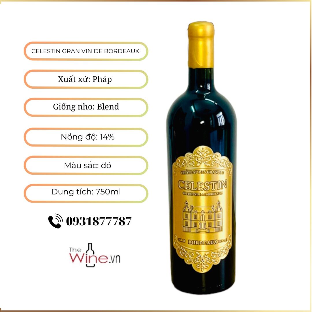 Vang Pháp CELESTIN GRAND VIN DE BORDEAUX