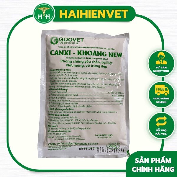200g Canxi khoáng new - chống yếu chân, bại liệt, nứt móng, vỏ trứng đẹp