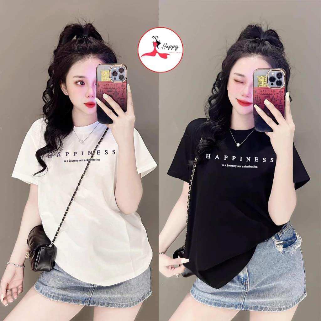 Áo Thun BABYTEE chữ HAPPINESS, chất COTTON 4 chiều