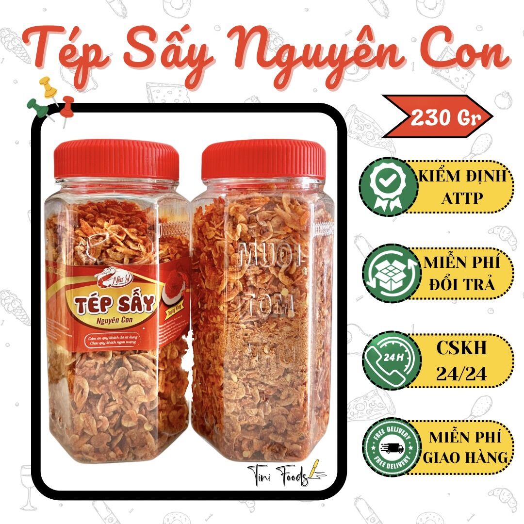 Tép sấy giòn nguyên con tẩm gia vị - thương hiệu muối tôm như ý - hũ 230g