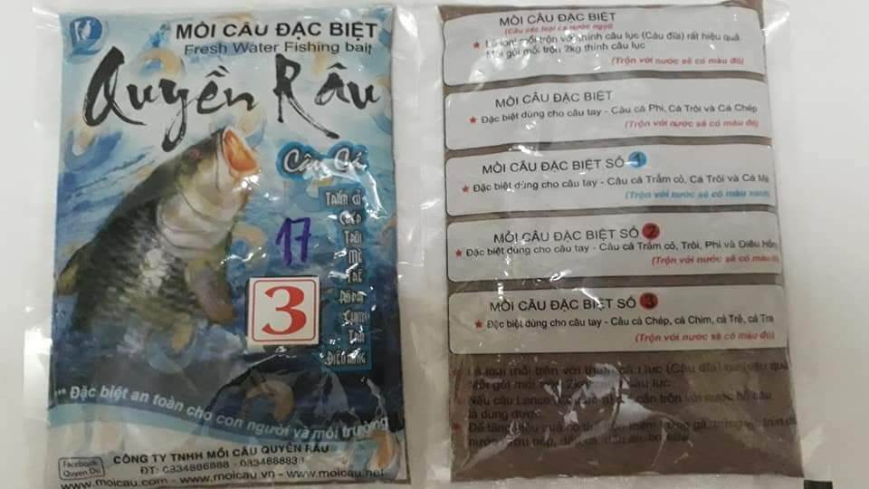Mồi Quyền Dâu Số 3(gồm 3 gói) Mồi Câu Cá Chép đặc biệt