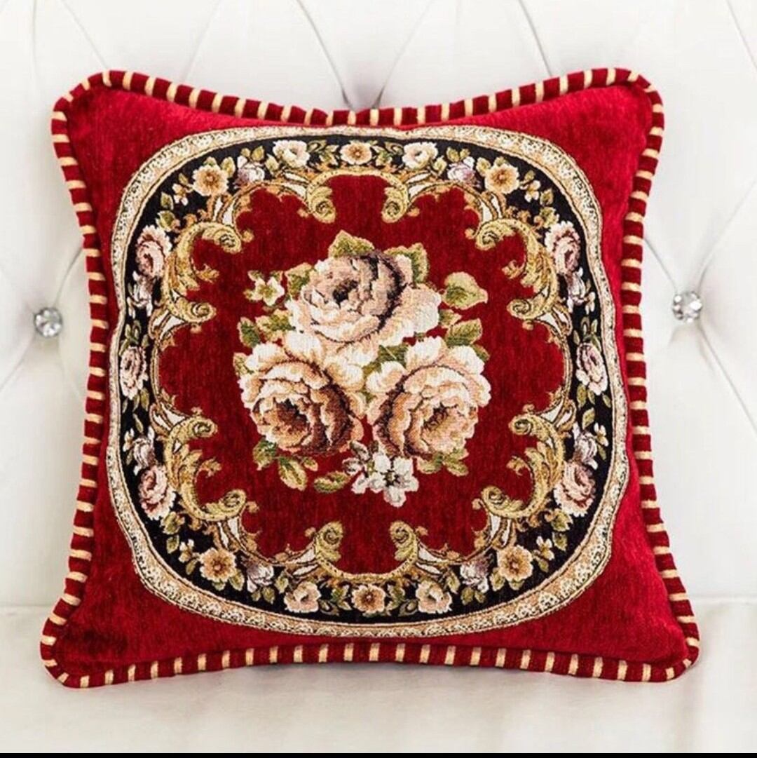 Vỏ Gối tựa tây âu kích thước 45x 45cm chưa bao gồm ruột giao màu đỏ ngẫu nhiên
