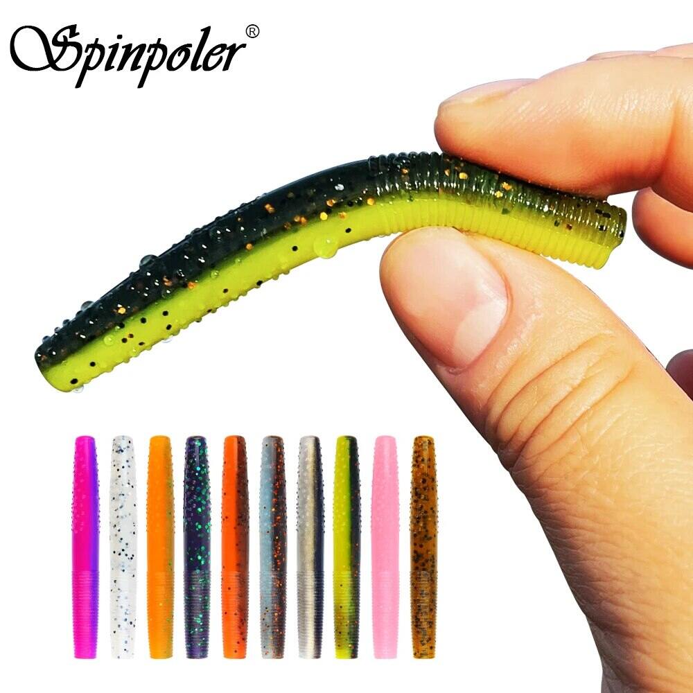 Spinpoler Mỡ Con Sâu Mồi Mềm TPR Nổi Swimbait Dụ Cho Sông Đại Dương Câu Cá Hồ Với Ned Giàn Khoan Wacky Móc Không Trọng Lượng Dropshot Giải Quyết Bộ