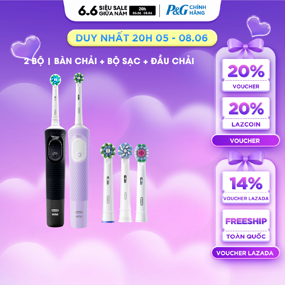 Combo Bàn Chải Bàn Chải Oral-B Vitality Pro Dành Cho Cặp Đôi