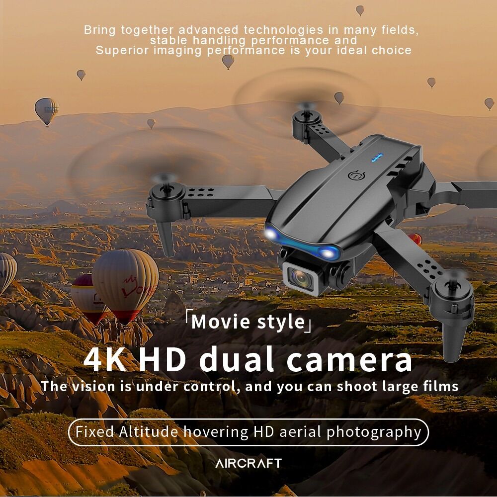 Flycam E99/K3, có 2 camera 4K , pin 1800mah ( tặng túi đựng)