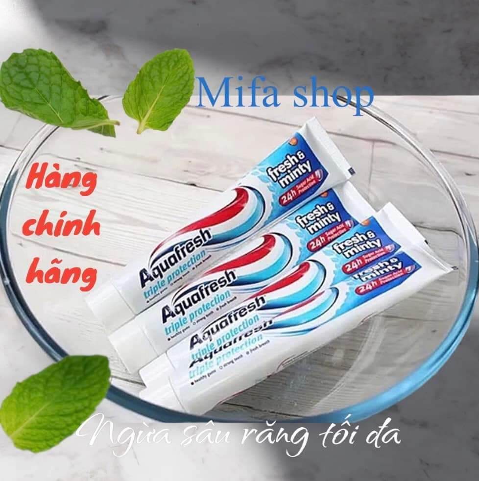 Kem Đánh Răng Aquafresh Fresh & Minty Bạc Hà Thơm Mát 100ml từ 🇬🇧 Anh.