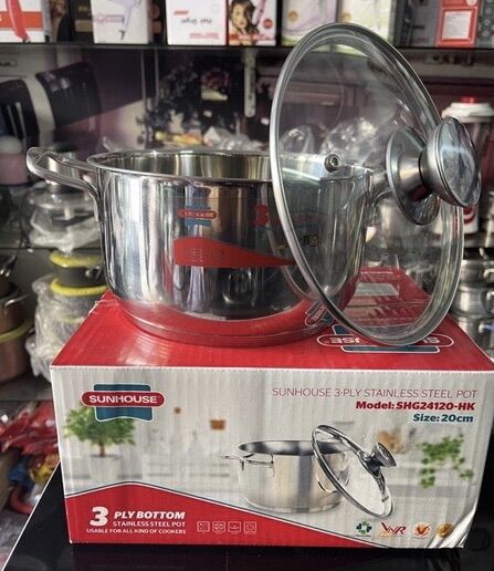 Nồi inox 3 đáy sunhouse bắt từ  SHG24120HK 20cm.