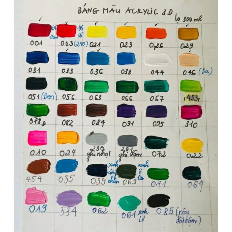 Màu acrylic 3D ngoài trời 500ml(chọn màu)